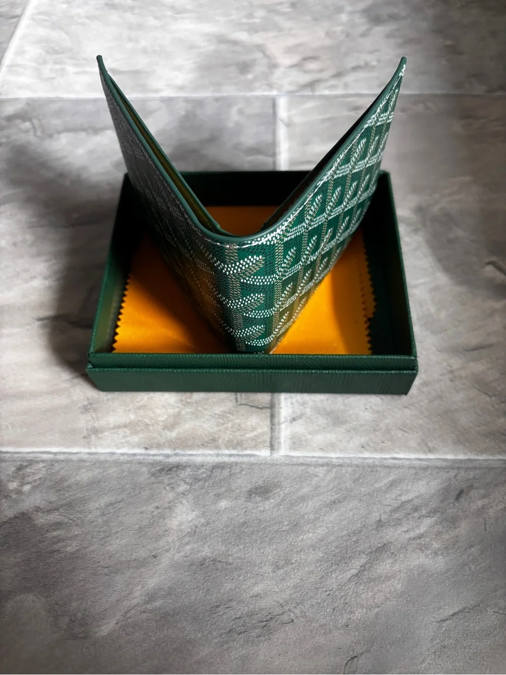 Goyard Green Signature Canvas Bifold wallet